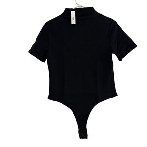 Banana Republic Black One Piece Bodysuit with Sleeves